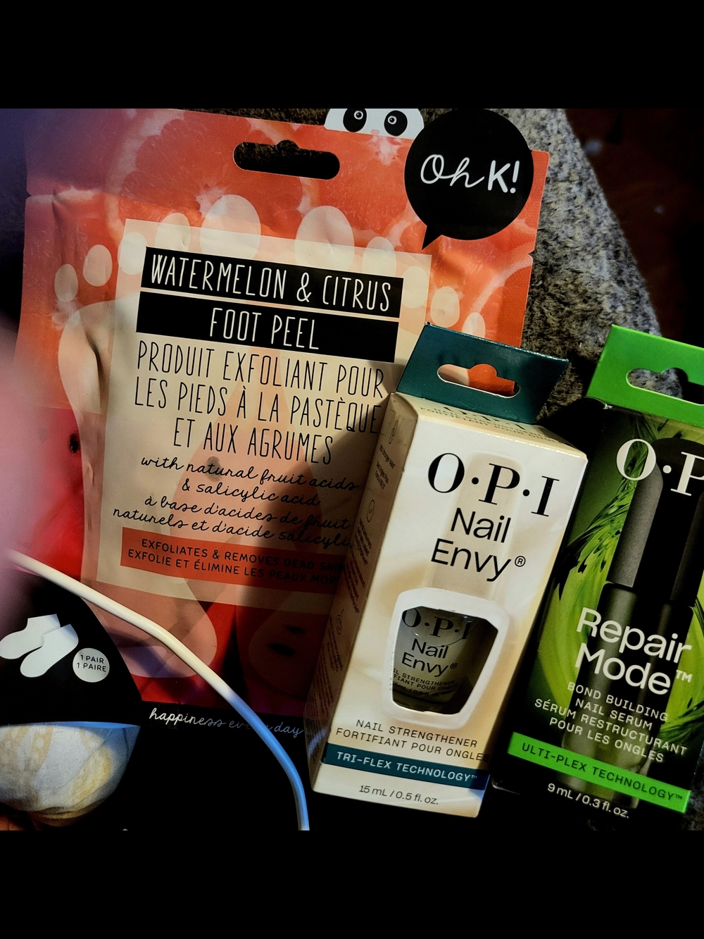 O.P.I Nail Envy Strengthener+Repair Bond Builder & Watermelon & Citrus Foot Peel